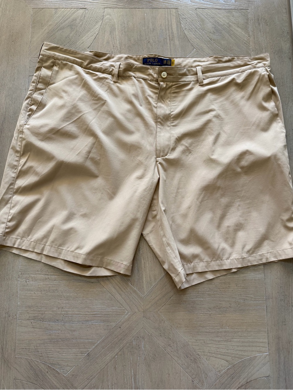 Polo by Ralph Lauren Men's Performance Beige Flat-Front Shorts